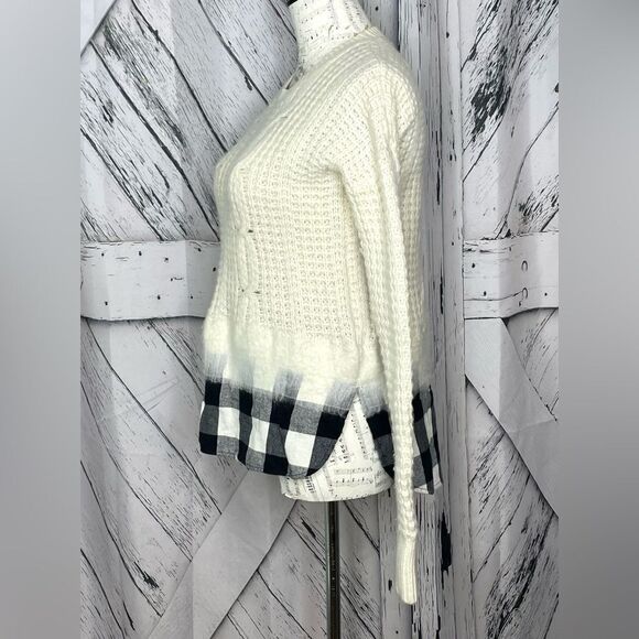 Madewell Wool Cable Knit Sweater/Shirt Mix XS - Picture 2 of 6